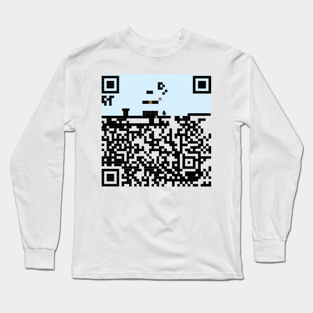 Super QR Code Bros Long Sleeve T-Shirt by downsign